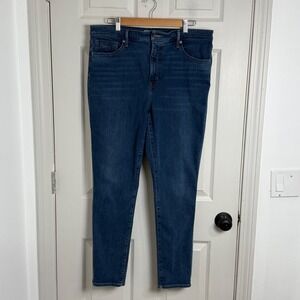 Revtown Jeans Womens 34 Long Blue‎ High Rise Skinny Stretch Casual Grunge
